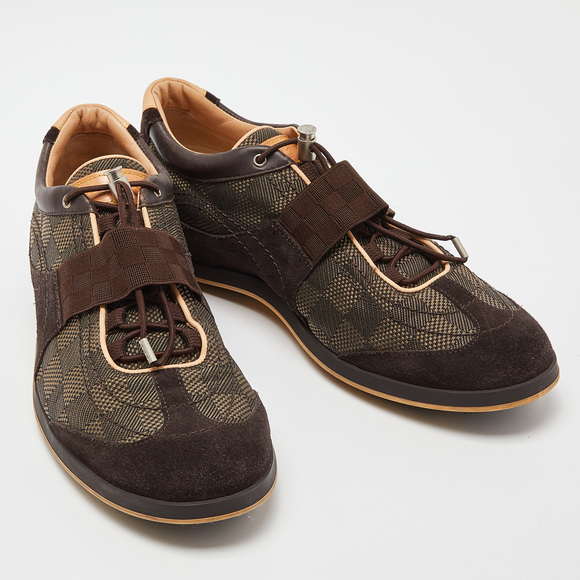 Louis Vuitton Brown Nubuck and Fabric Low Top Sneakers Size 41 - Picture 3 of 8